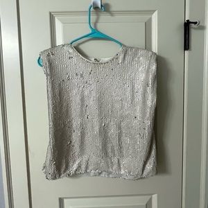 Pants store shoulder pad sparkle top